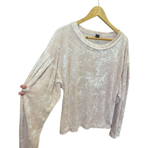 Free People Milan Layering Top Light Pink Blush Pink Crushed Velvet Small - Picture 5 of 15